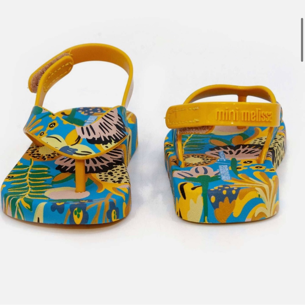 Mini Melissa Toddlers Ipanema Open Toe Hook & Loop Strap Flipflop Sandal size 7